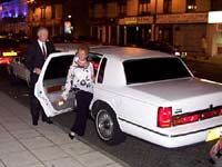 Sarah's Mum Christine tries the limo out for size