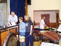 The percussion section work out who plays what to make sure nothing is missed